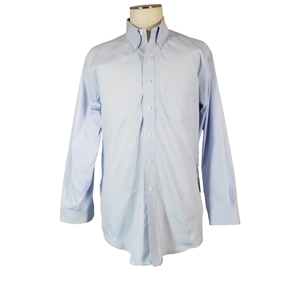 Brooks Brothers classic shirt men's large 16.5-33 Blue long sleeve supima cotton